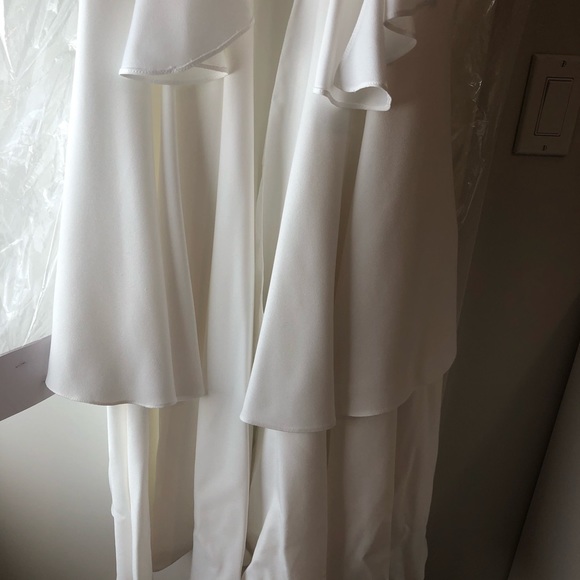 PatBo Ruffle Maxi Dress White Bridal Shower Engagement Party Wedding Size 2 - Picture 7 of 13